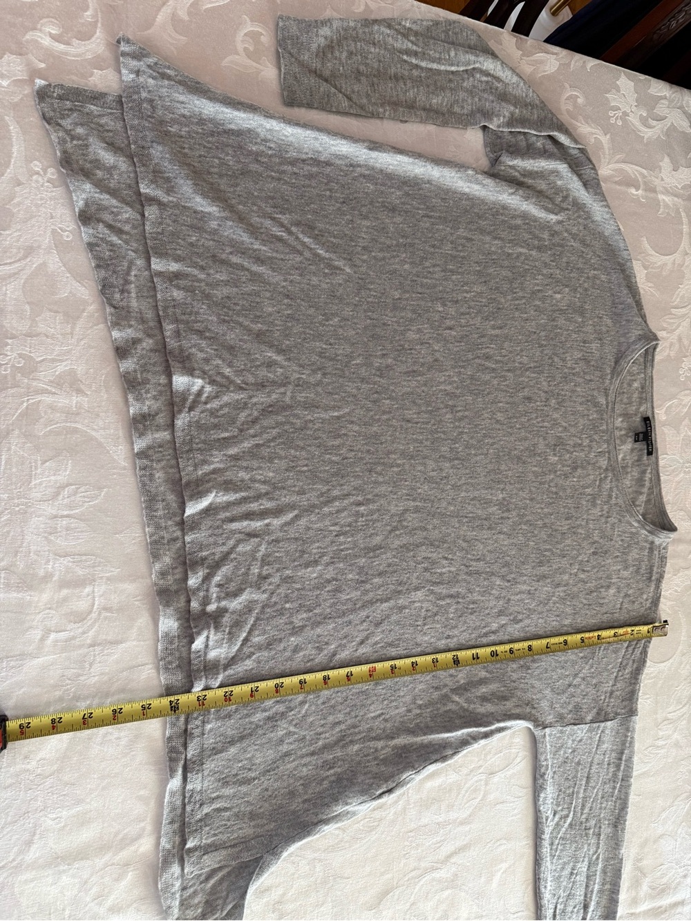 Eileen Fisher Heather Gray Long Sleeve Crewneck Top